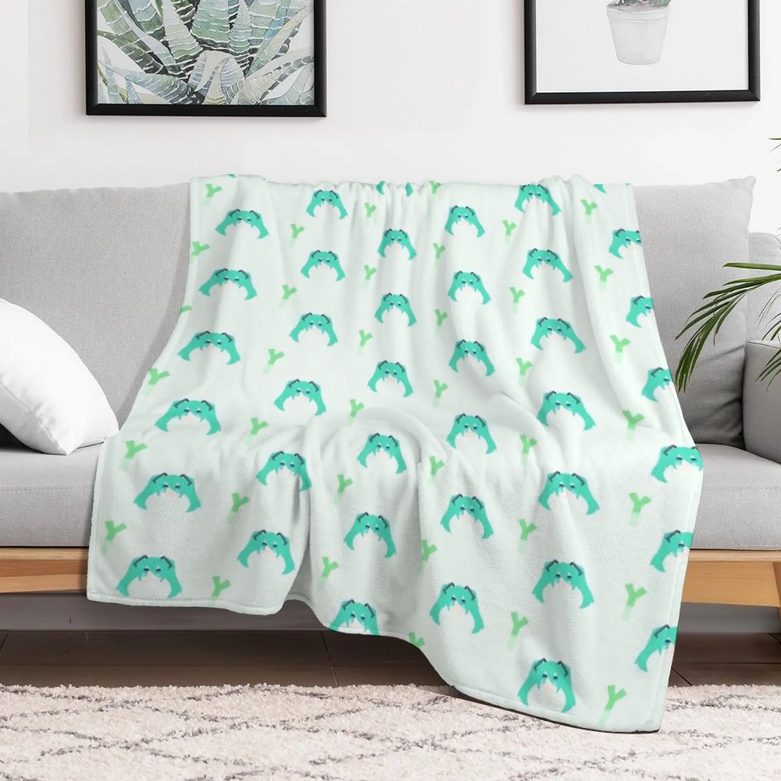 Miku & Leek pattern Throw Blanket