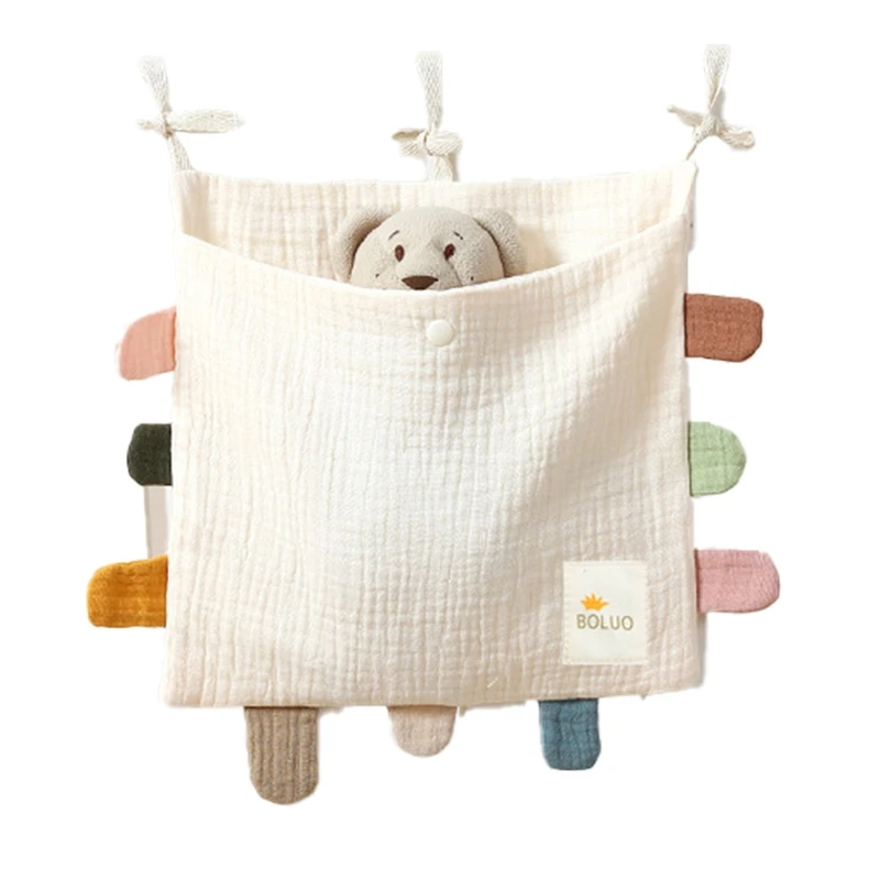 A47M-Baby Bed Side Organiser Cotton Bed Storage Bagessentials Storage Bag Baby Hanging Bag For Baby Nappy Toy Clothes