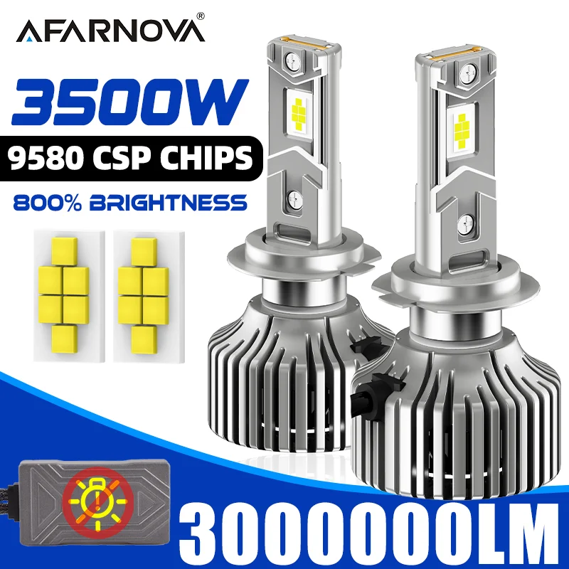 

2Pc 3500W High Power H7 H4 H1 H11 LED Lights Bulbs Turbo Headlight 6000K 3000000LM 12V 24V CSP CHIPS H4 Car accessories For Car