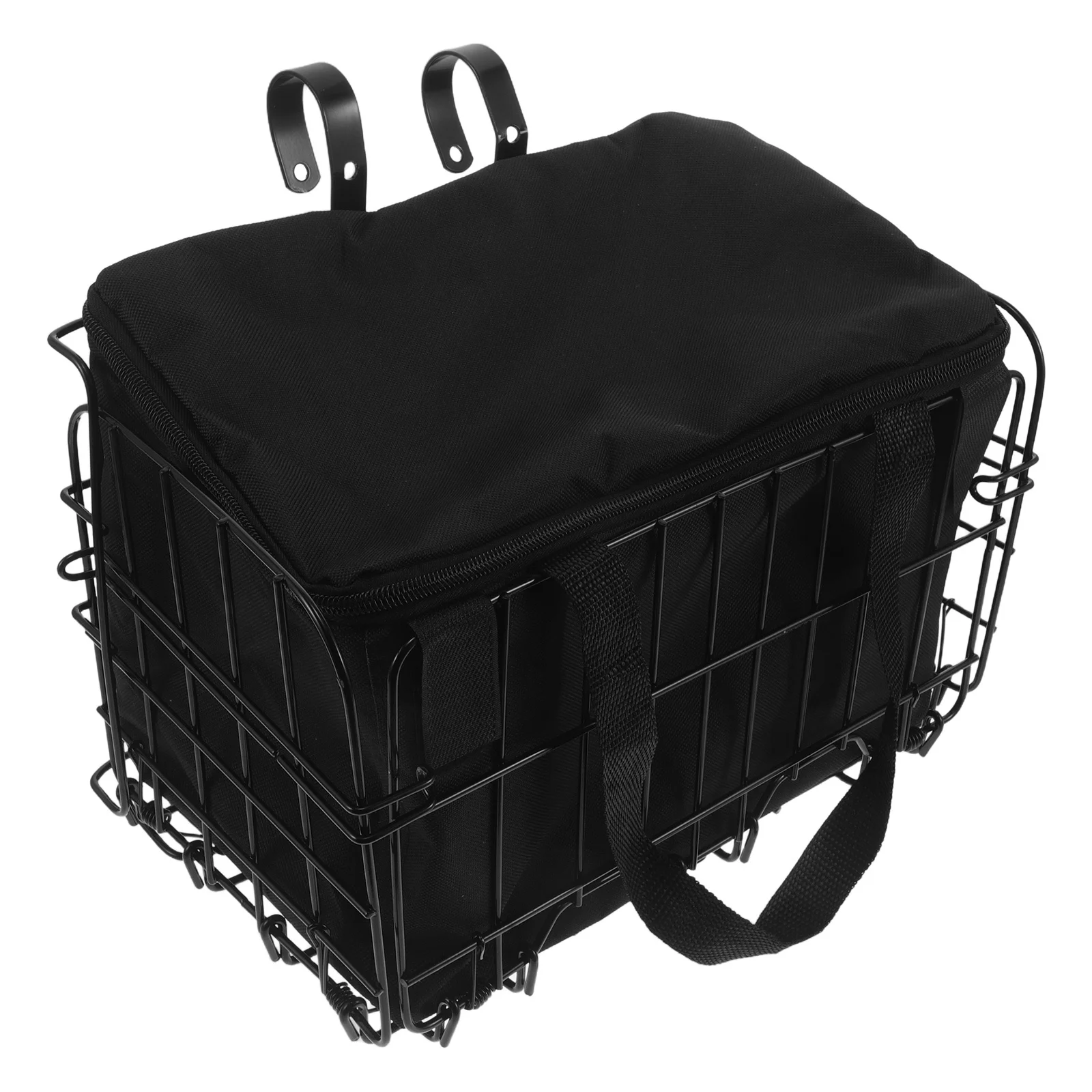 

Foldable Bike Basket Metal Lightweight with Detachable Liner Bag for Folding Electric Bike Rear Front Rack Cargo