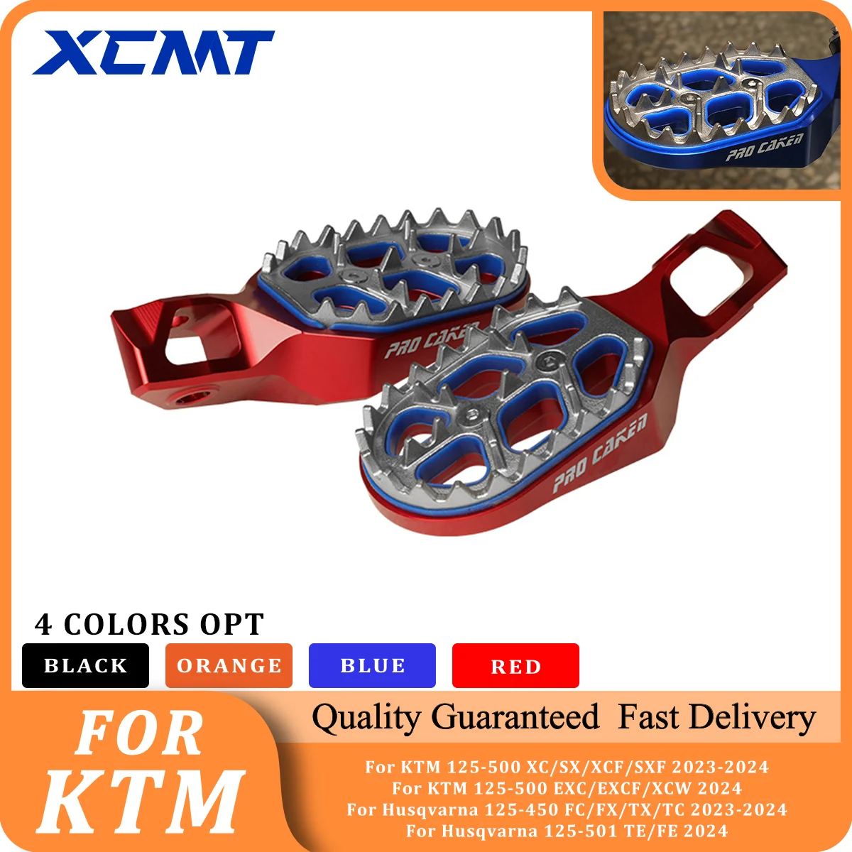 

Motorcycle CNC Foot Pegs FootRest Footpegs Rests Pedals For KTM EXC EXCF XCW XC SX XCF SXF 125 150 250 300 350 450 500 2023 2024