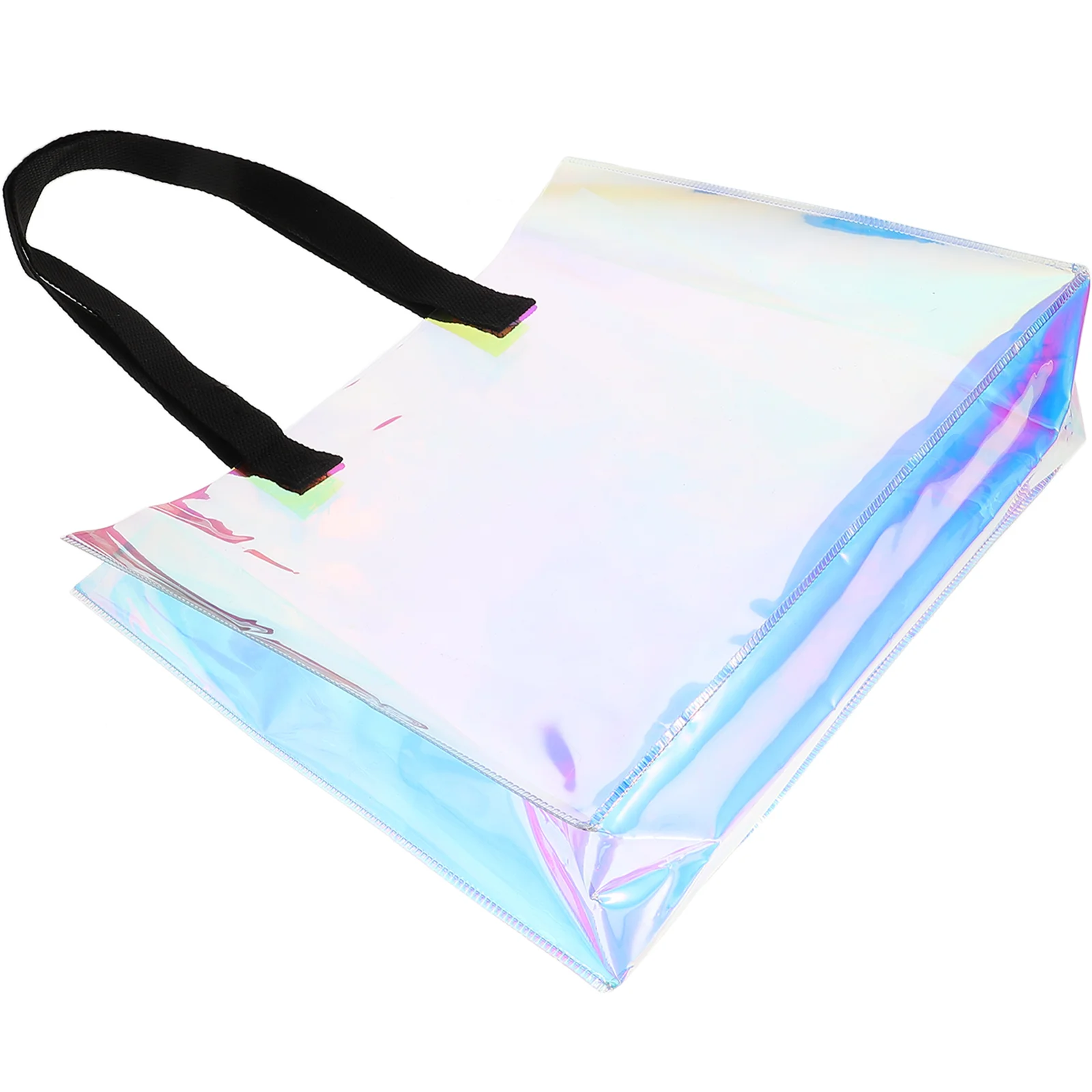 

Clear Gift Bags Crossbody Iridescent Tote Shopping Holographic Handbag for Work Large Shoulder PVC Portable Travel