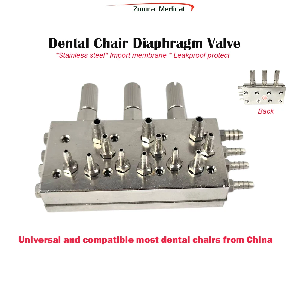 Dental Triple Diaphragm Valve Essential Part Compatible with All Dental Chairs Chinese Manufacturer for Replacement And Maintena