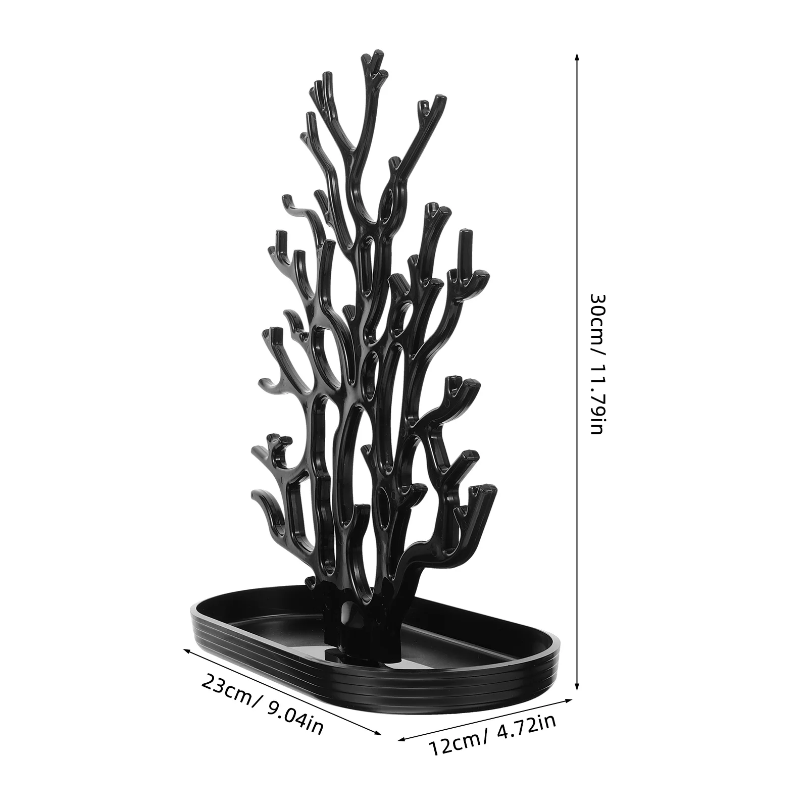 Plastic Coral Jewelry Display Stand Black Desktop Organizer for Rings Earrings Necklaces Jewelry Display Organizer Holder