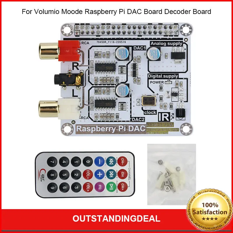 

For Volumio Moode Raspberry Pi DAC Board 2CH DAC Hifi Dual Decoding I2S