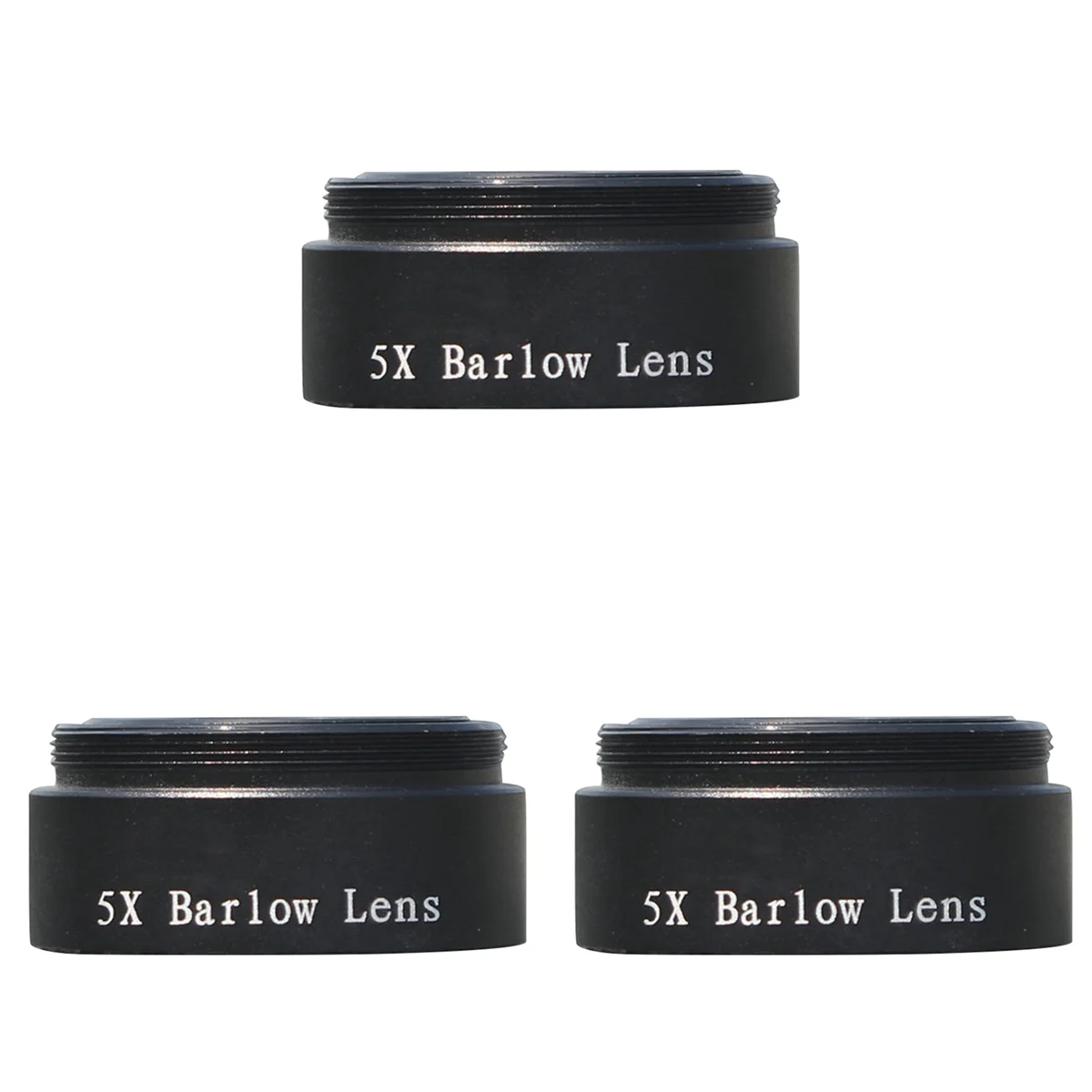 BAAU 3pc Barlow Lens 5X for Any M28X0.6 Thread 1.25inch Telescope Eyepiece Astronomy Diagonal Extender Tube or Camera Adapter