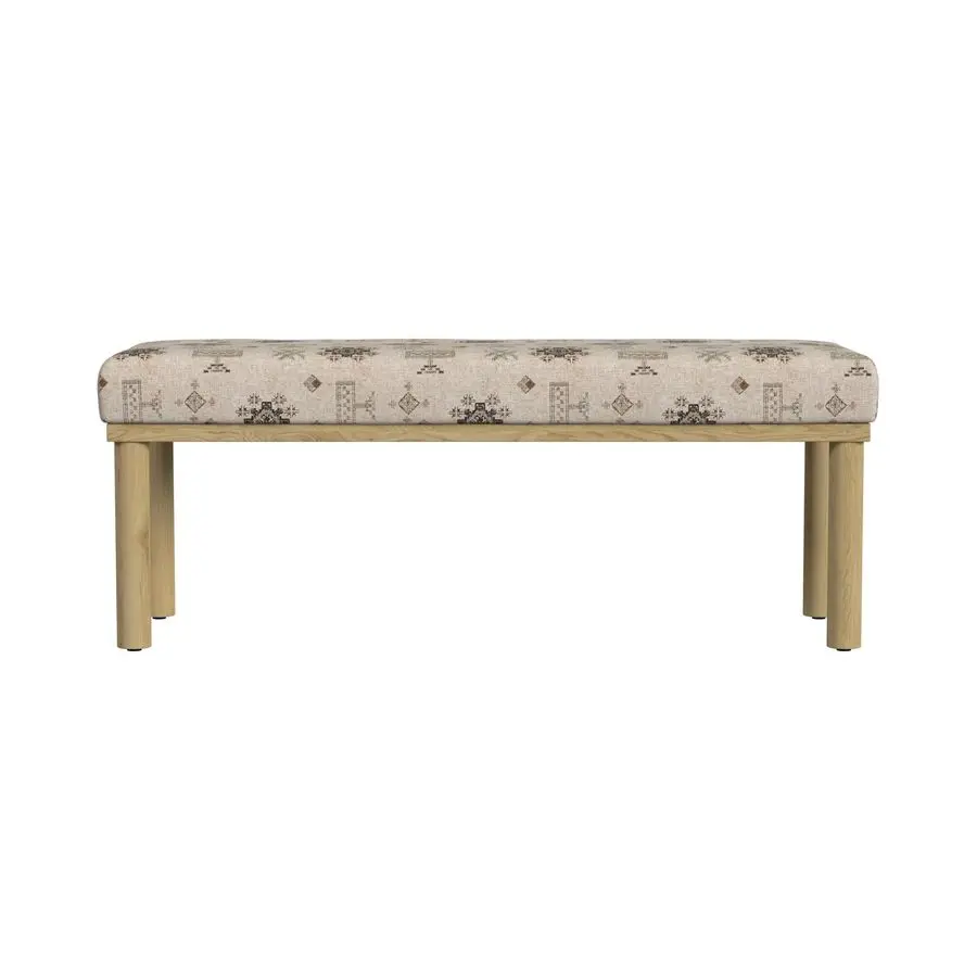 Oslo Decorative Bench Cream Contemporary Global Pattern