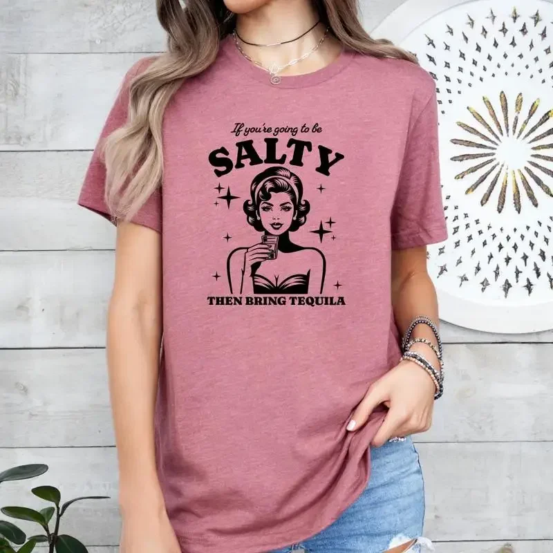 Bring Tequila T shirt for her Retro Woman Vintage Funny Housewife 1950s Christmas Regalo mujer