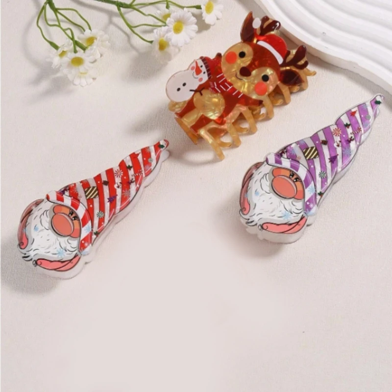 Festive Elk Deer Hairpieces Hairpin Hair Claw Stylish Women's Hair Accessory Headwear for Christmas Celebrations