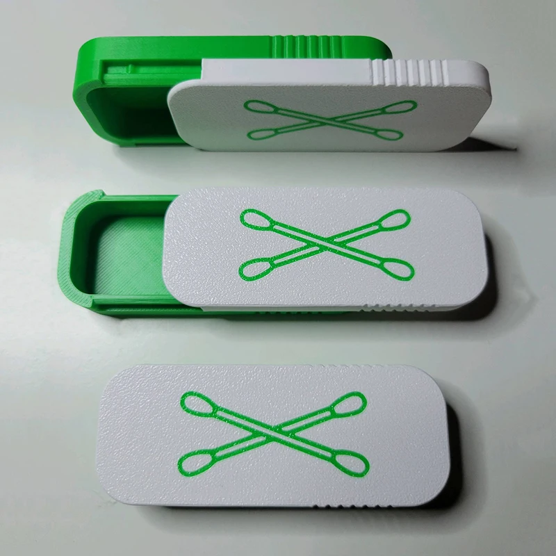 New Mini Sliding Cotton Swab Storage Box With Keychain Portable Swab Case For Travel And Daily Use Dust-Proof Keeps Clean
