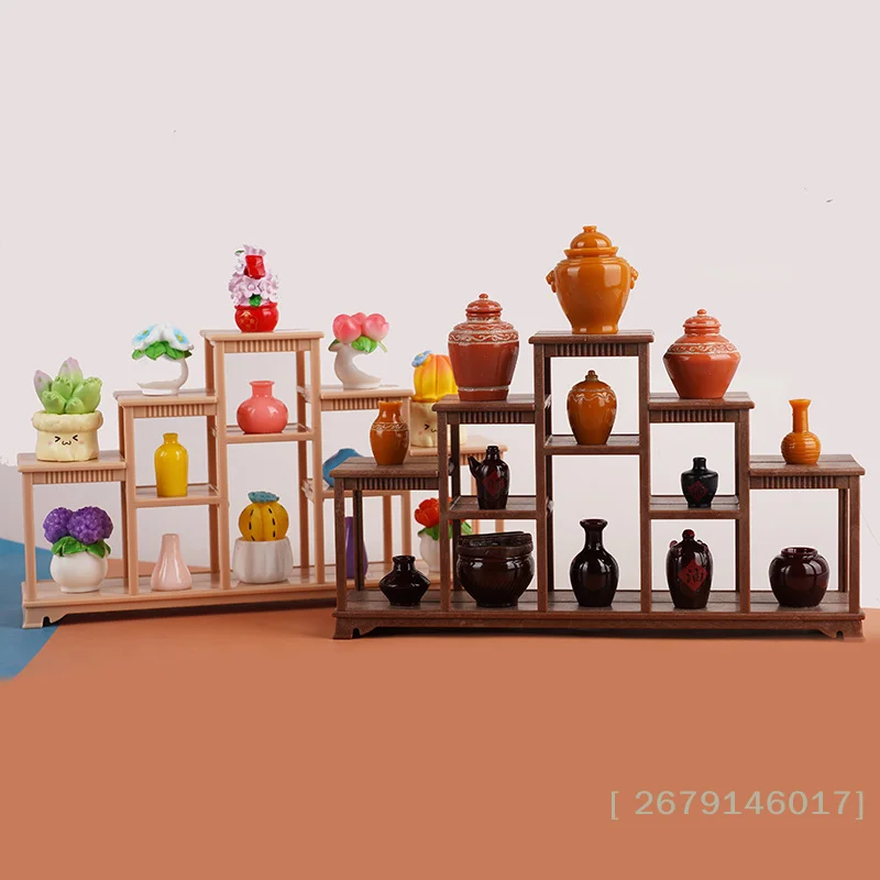 【YY26】Doll House Simulation Bogu Frame Model Miniature Living Room Storage Rack Display Cabinet Ornaments DIY Accessories