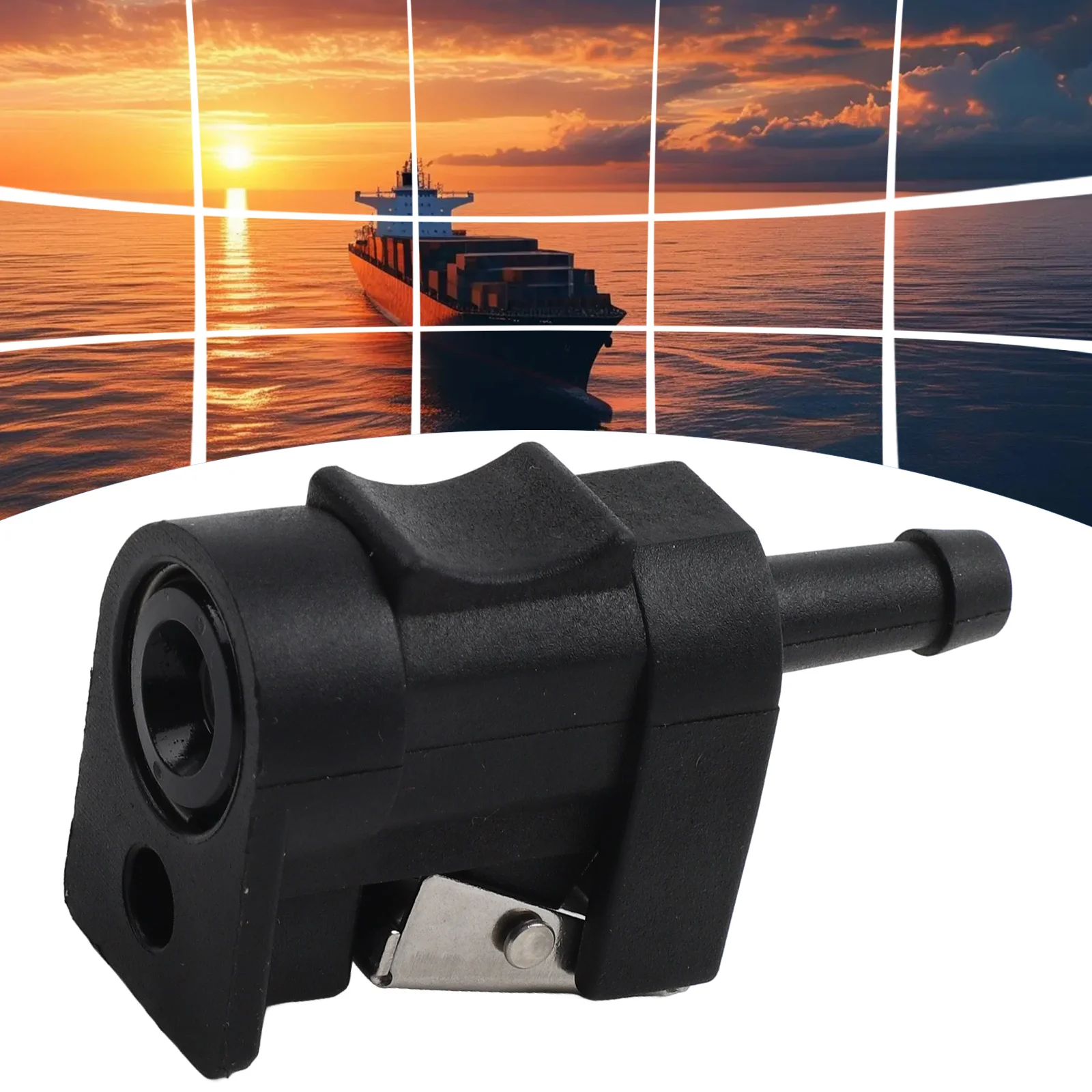 Boat Maintenance 8mm Female Connector ABS Material Compatible With 516 Hose Easy Installation For Outboard Motors