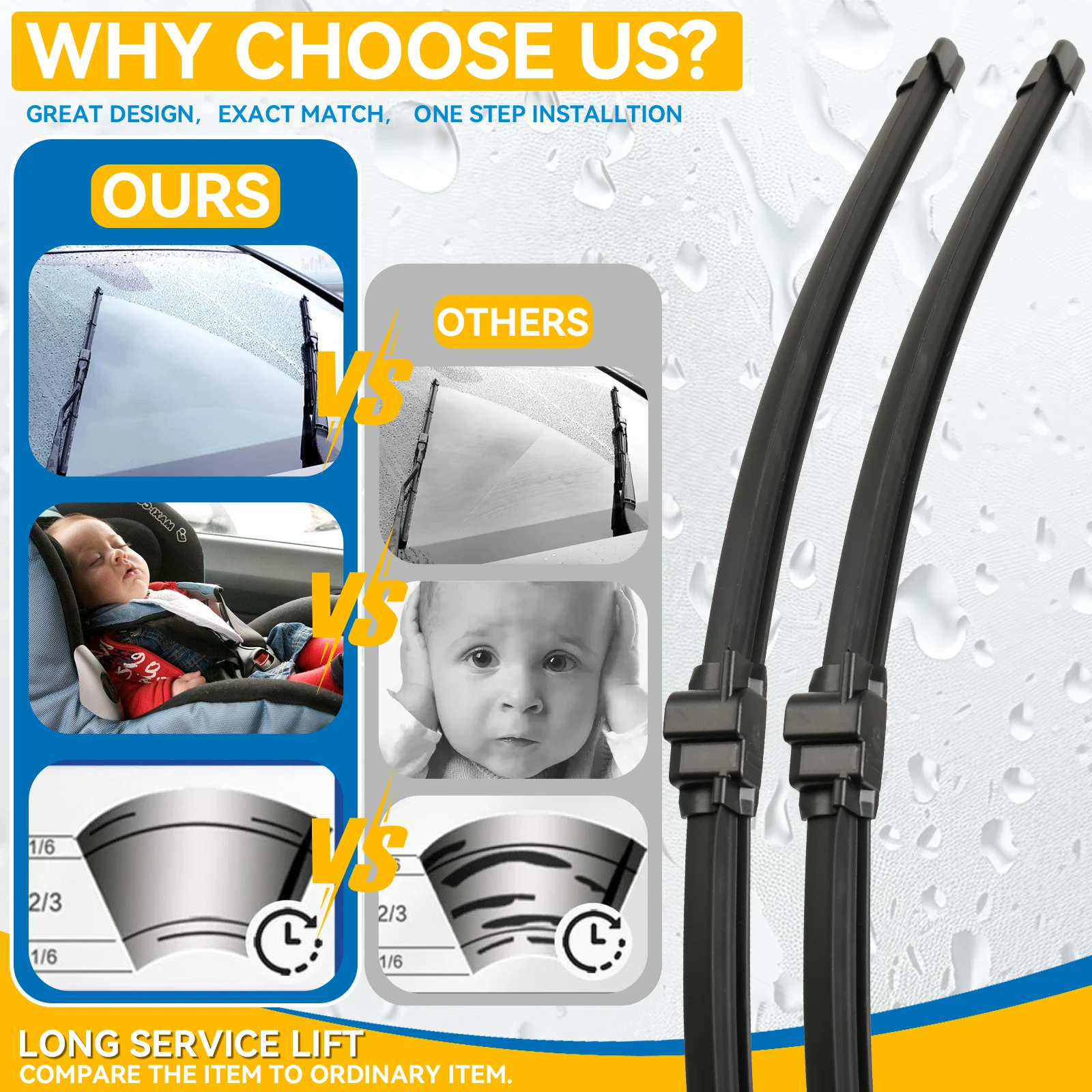 Erick\'s Wiper LHD & RHD Front Wiper Blades For Mercedes Benz E Class W211 S211 02 - 09 Windshield Windscreen Window Brush 26\
