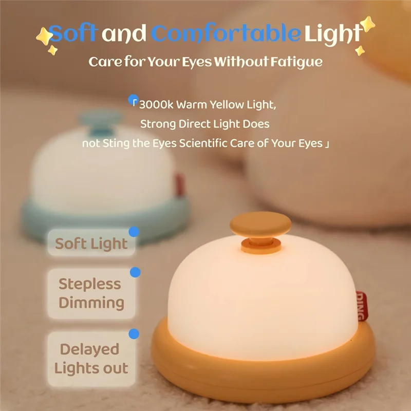 ABRE-Night Light - مصباح محمول لطيف قابل لإعادة الشحن عبر USB لسطح المكتب، هدية مثالية لعيد ميلاد الأطفال، ضوء ليلي للأطفال