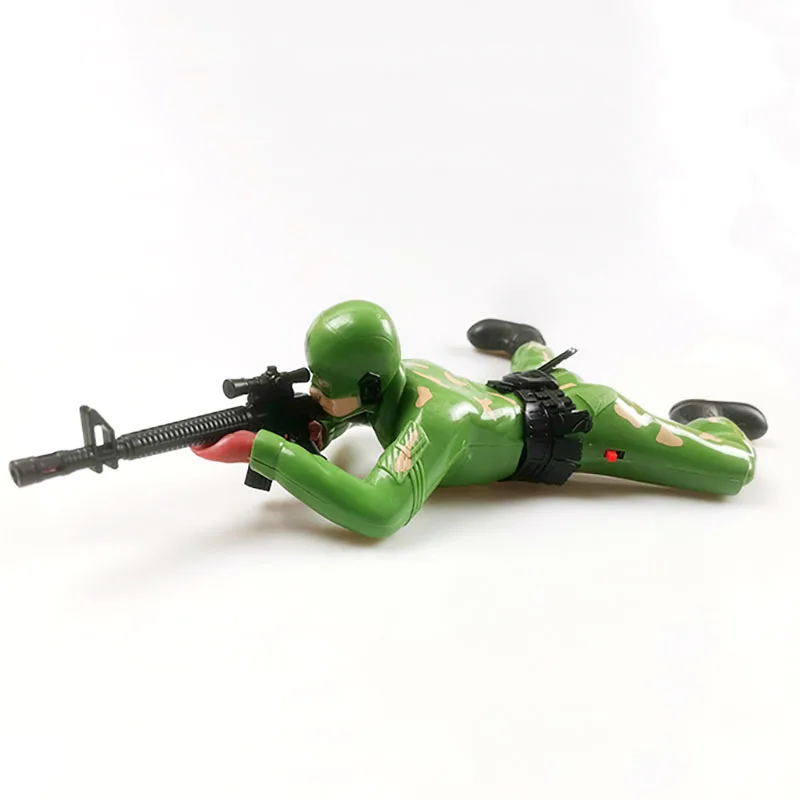 

Cartoon Animation Crawling Soldier Model Toys Luminous Music Camouflage Soldier Kid Electric Crawling Soldier Toys Ornaments