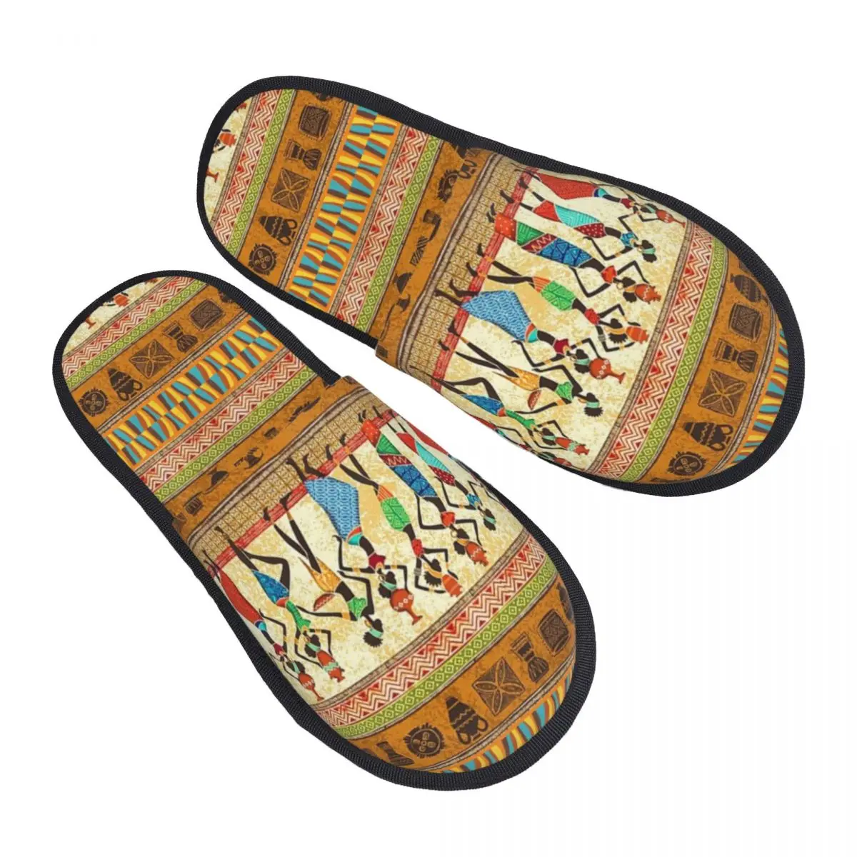 

Custom African Ethnic Style Pattern Soft Memory Foam House Slippers Women Pattern Comfy Warm Anti-Skid Slipper