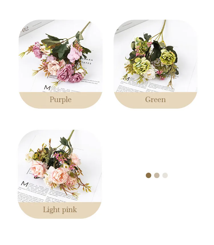 Künstliche Blumen aus Seide, Pfingstrosen, Rosen, Hochzeits-Brautstrauß, Festival-Dekoration, Heimdekoration, Gartenkranz, Bogen, Wanddekoration, DIY-Geschenkdekorationen – Detail 7