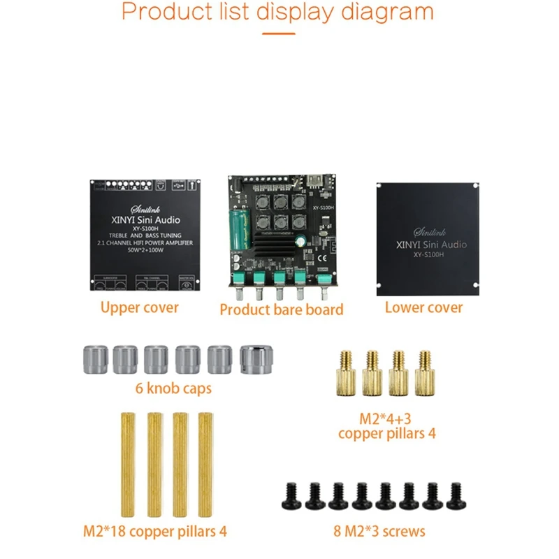 XY-S100H HIFI TPA3116D2 Bluetooth 5.0 Subwoofer Amplifier Board 50WX2+100W 2.1 Channel Power Audio Stereo Bass USB AMP