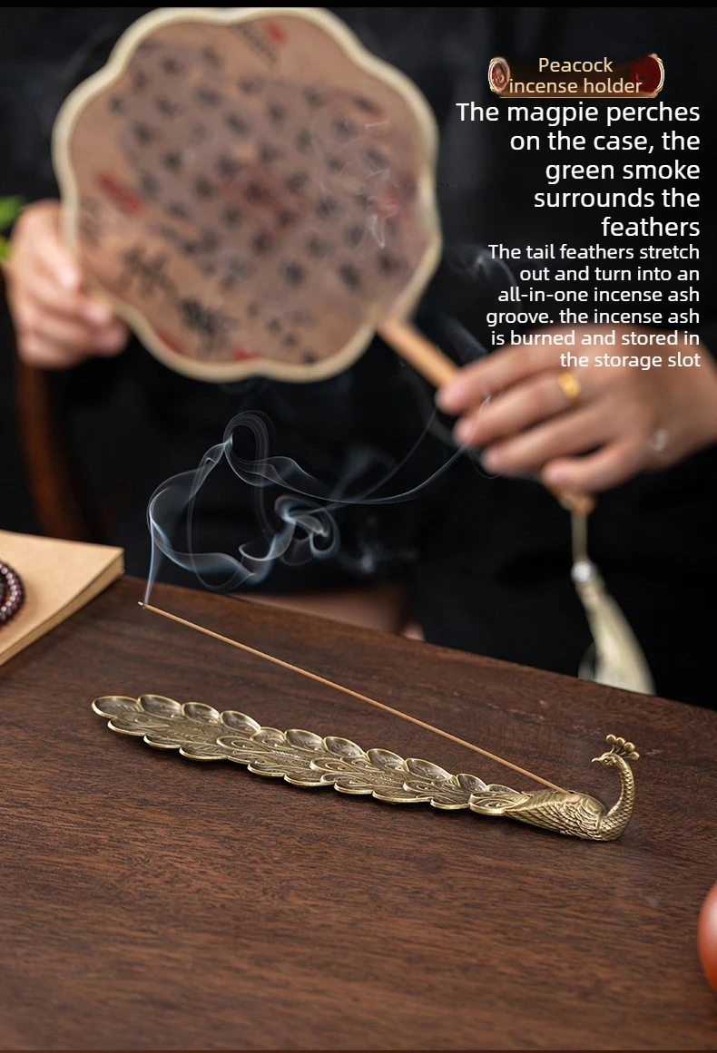 Peacock opens its tail incense holder incense holder incense holder sandalwood incense burner desktop small ornaments phoenix