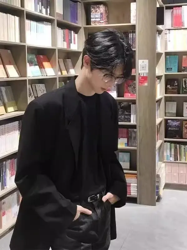 

Bla Casual Men's Suit Jaet Briti Sle Set Autumn Korean System Matching Small West Clothes Stand Fit Polyester Fiber