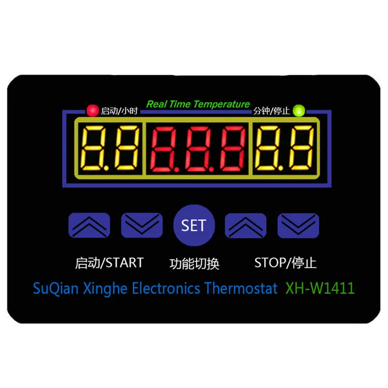 XH-W1411 Three display multi-function thermostat DC12V AC 110-220V digital LED temperature controller Thermostat control switch