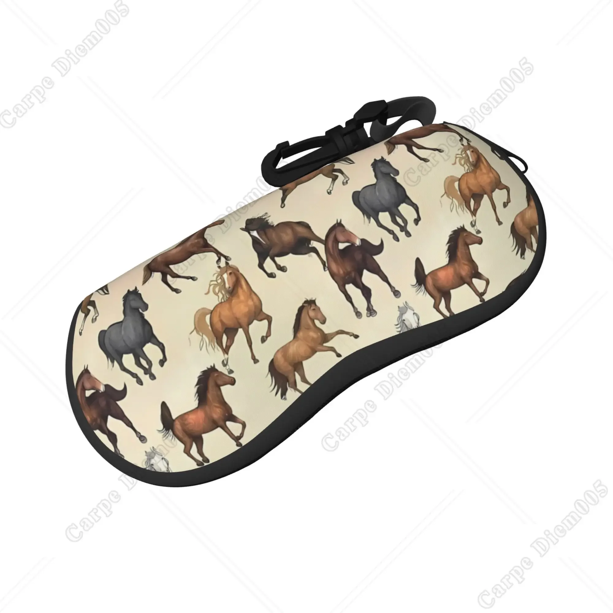 Horse Running Animal Sunglasses Cases Glasses Box Soft Portable Glasses Bag for Women Men Outdoor Travel Eyewear Accessories