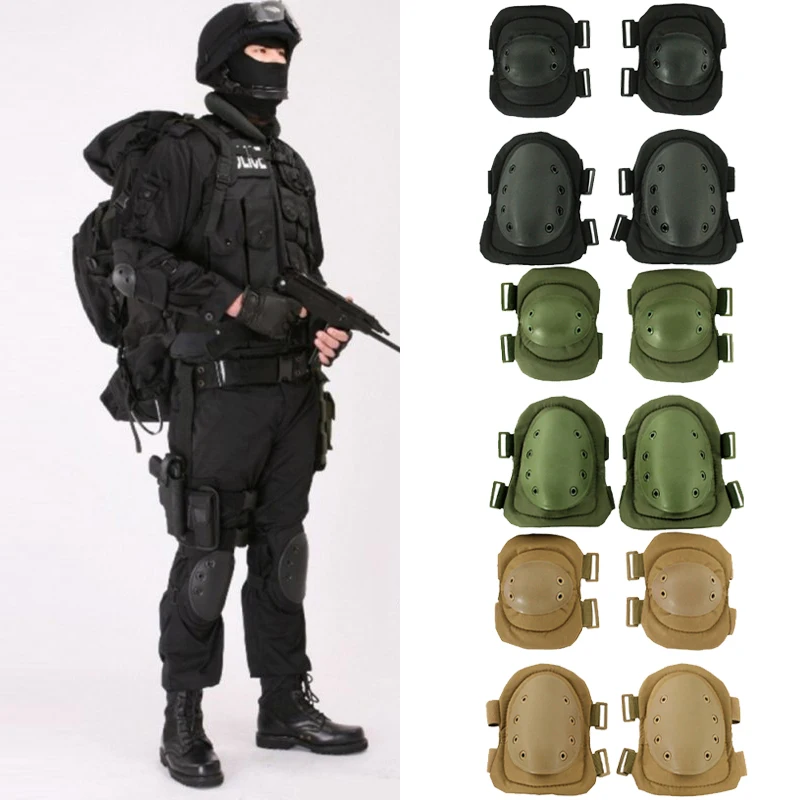 Knee pad Tactical Protective Gear Adult Elbow Pads Airsoft Paintball Combat Hunting  Outdoor Sports Safety Supplies