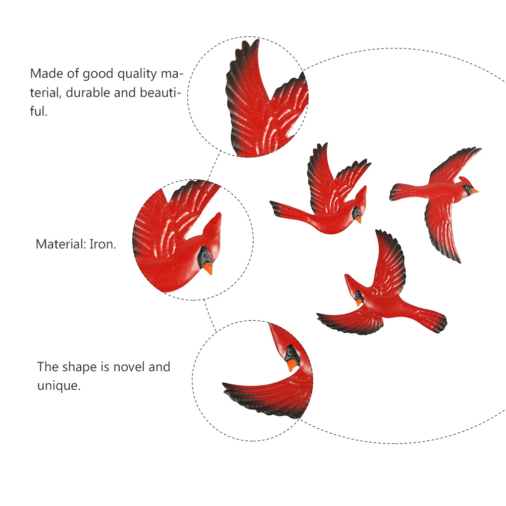 

3 pcs Iron Decor Decor Metal Bird Garden Living Room Outdoor Art Wall Art Home Wall Hangings Poster