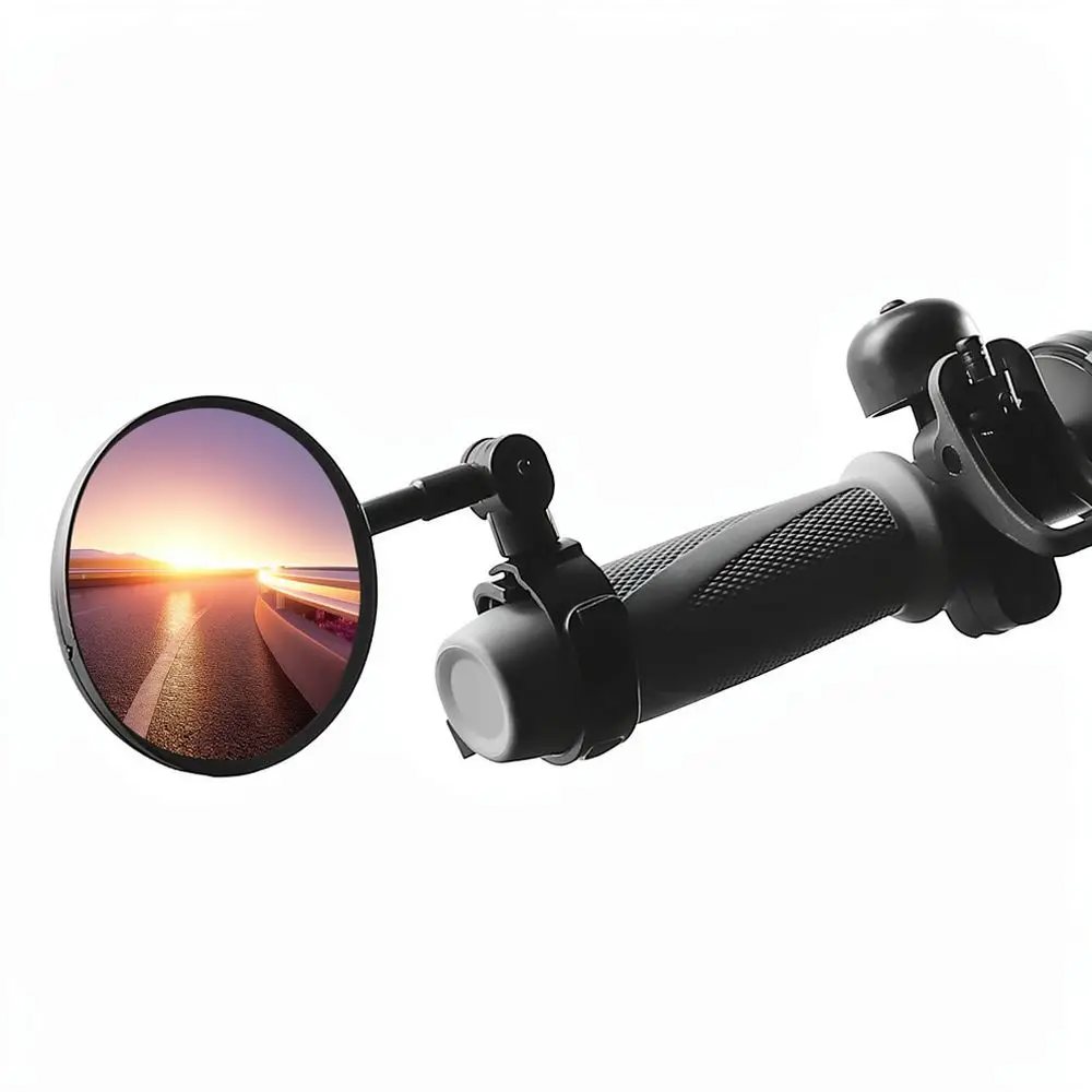 360 Degree Rotating Bike Rearview Mirror Wide Angle Convex Lens For Electric Scooter Cycling Safety Handlebar Gadget