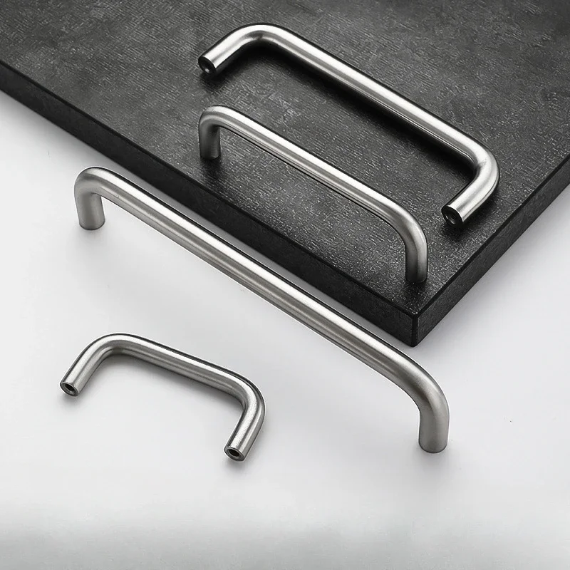Хромированная твердая ручка из нержавеющей стали 304, U-образная ручка для двери шкафа, промышленная резьба, U-образная ручка для коробки