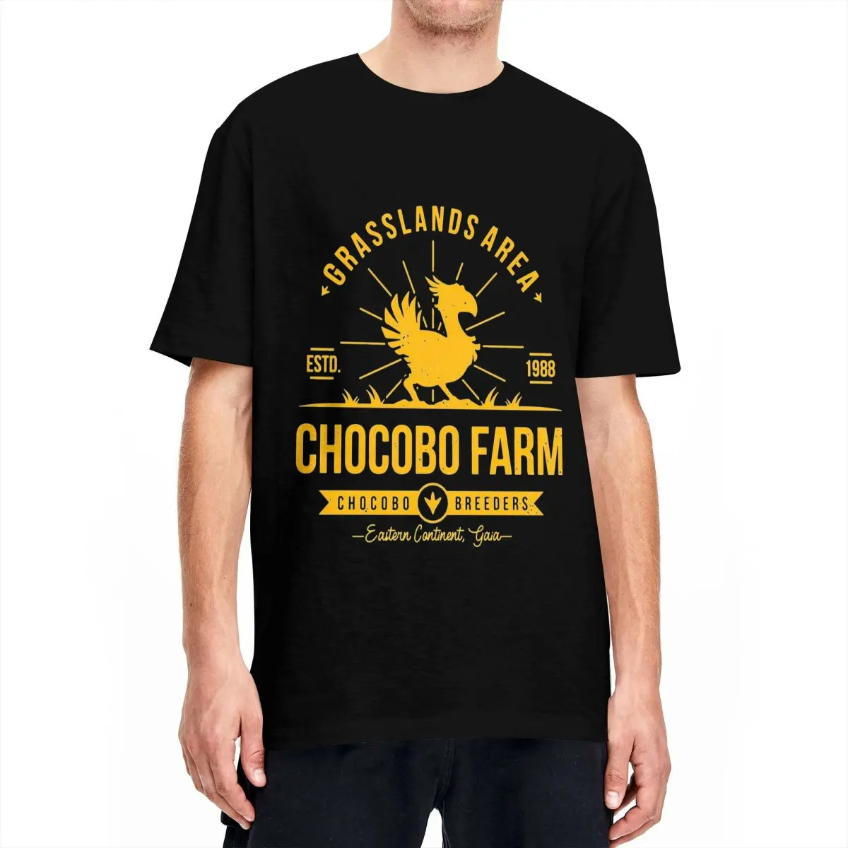 Chocobo Farm Final Fantasy T-Shirt Unisex Cotton Clothes Vintage Video Game O-neck Short Sleeve