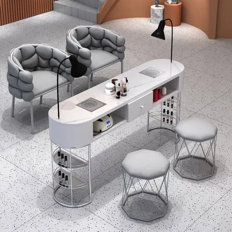 Premium Modern Aesthetic Nail Tables Minimalist Space Saving Nail Table Manicure Mesa Para Manicura Profesional Salon Furniture