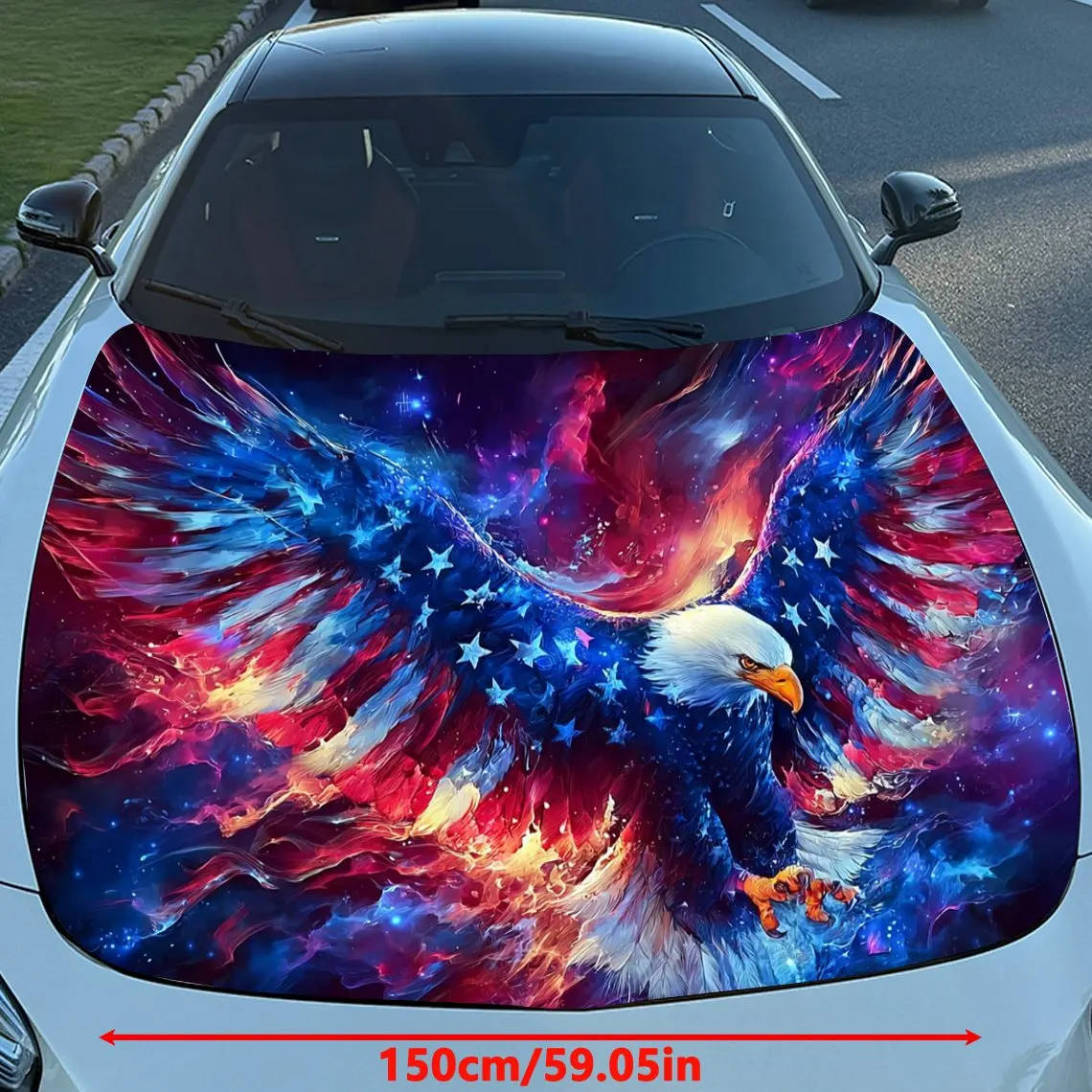 ستار سبانجلد بانر إليمنت إيجل يلتف الفينيل لأغطية السيارات، شارات PVC مقاومة للماء لغطاء السيارة، ملصقات ذاتية اللصق #2
