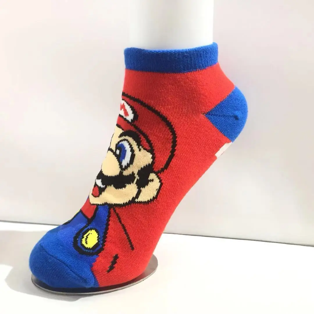 Super Mario Luigi Mario Yoshi Anime Baumwolle Boot Socken kurze Cartoon Kinder Junge Mädchen gedruckt dünne Socken Geburtstags geschenke