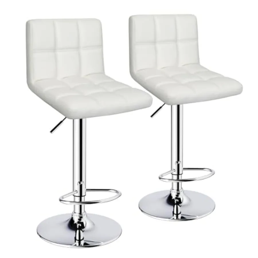 

Набор барных стульев из 2 регулируемых вращающихся барных стульев без подлокотников со спинкой, 6 квадратов, двойная игла, барные стулья из искусственной кожи, высота стойки f