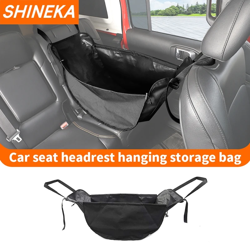

Подвесная сумка SHINEKA для хранения на подголовник сиденья автомобиля, универсальный органайзер, аксессуары для Jeep Wrangler TJ JK JL для Suzuki Jimny