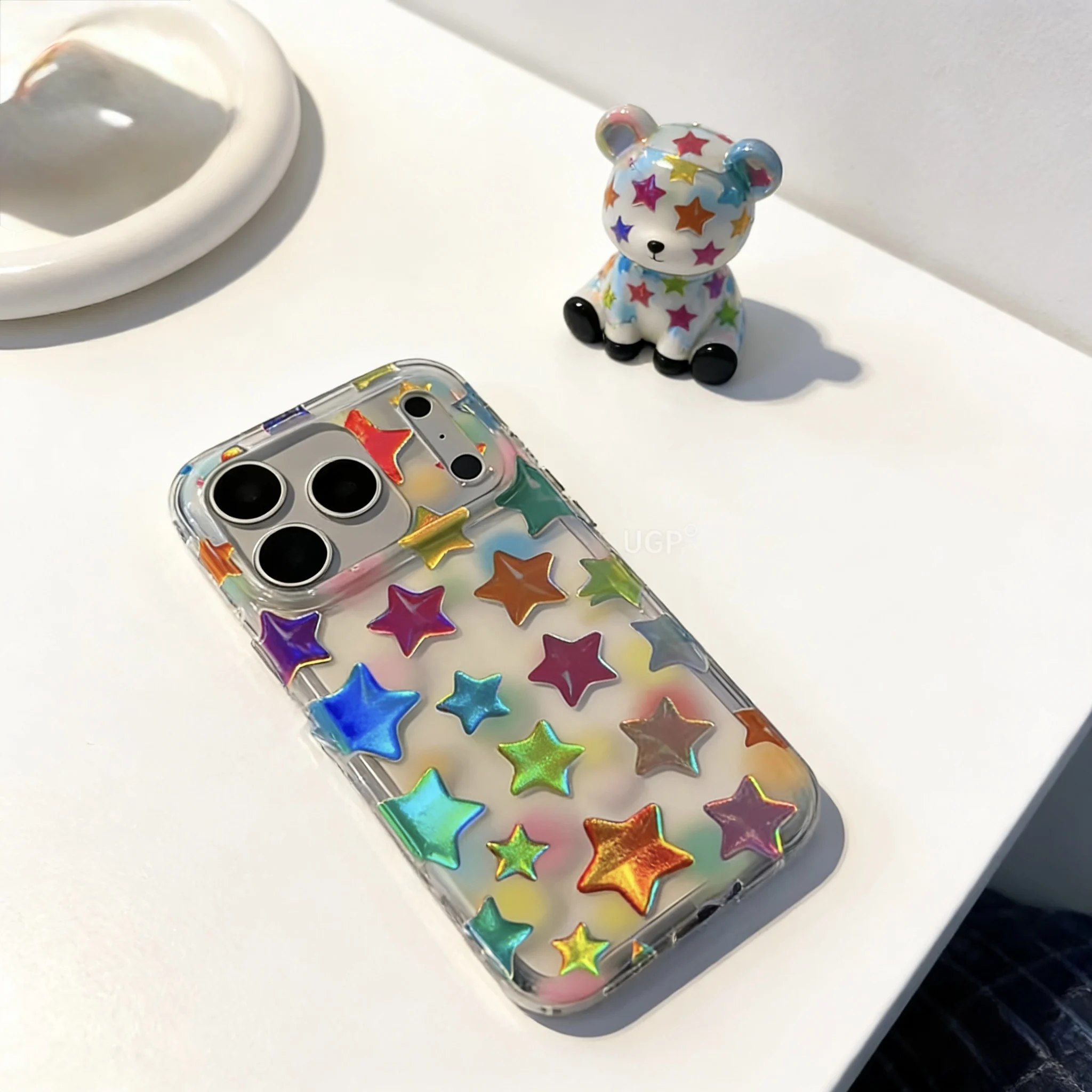 

Laser Star Transparent Dopamine Phone Case, suitable for iPhone, all-inclusive phone case