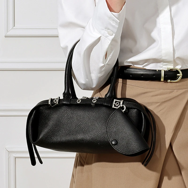 New leather handbag for women  fashionable solid color versatile  niche commuting mother and child bag