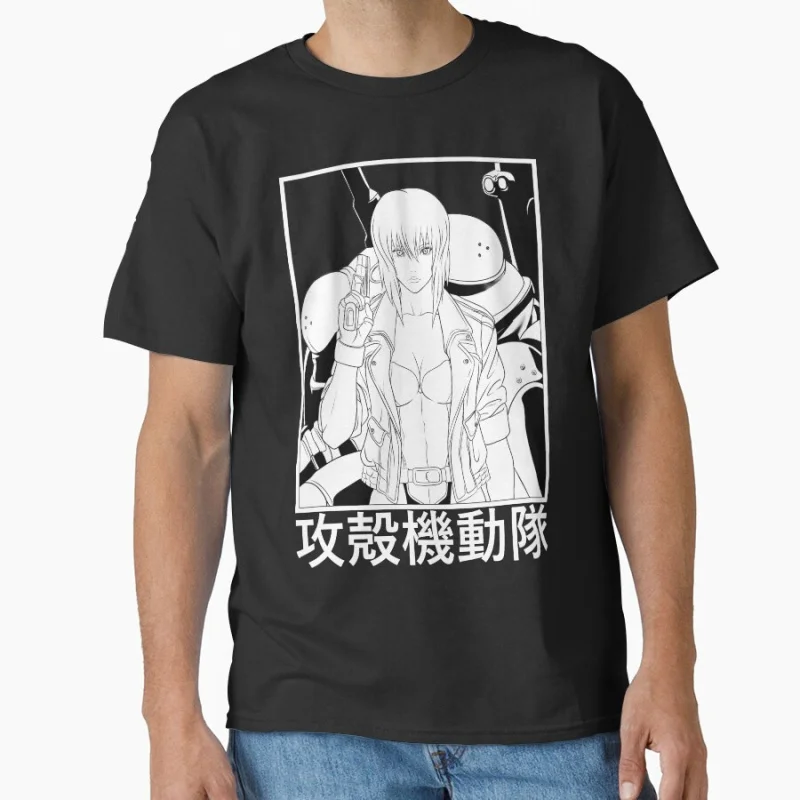 

GITS 1024 Ghost In The Shell Cyberpunk Video game Cyborg Girl T shirt Large size Tops Anime Graphic Print Cartoon Y2K Clothes