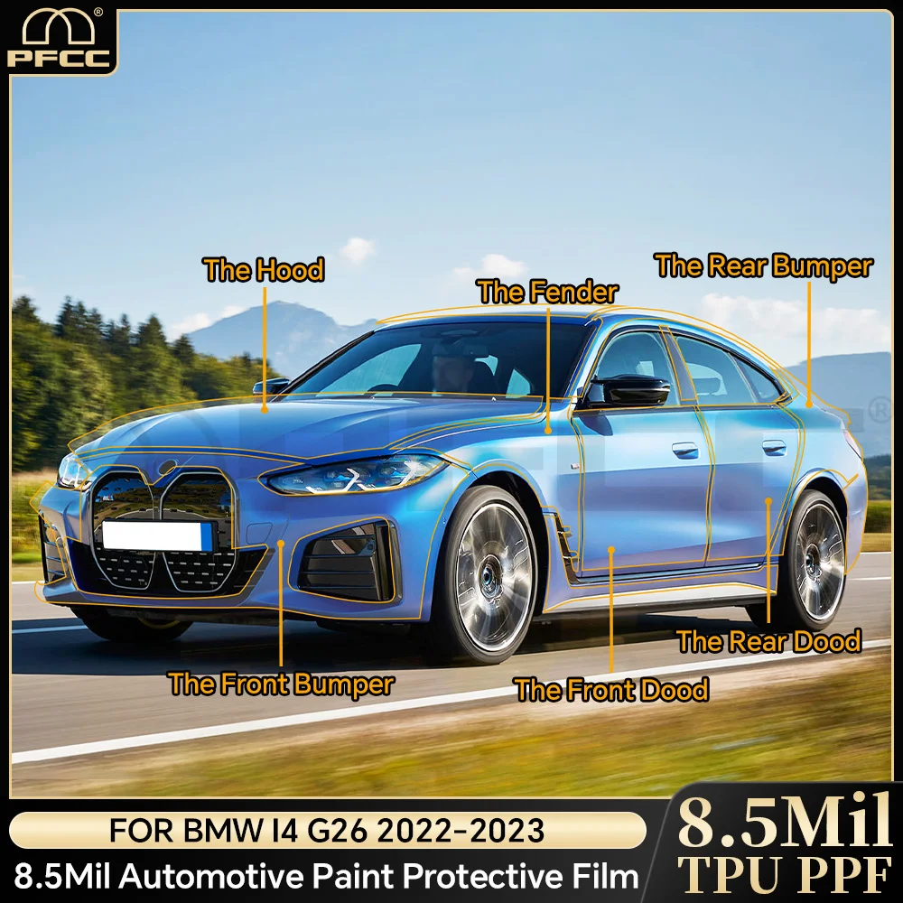 

Pre-Cut PPF TPU Protection Film for BMW i4 G26 2022 2023 Car Clear Decal Kit 3Pcs Transparent Anti Scratch Accessories 8.5thick