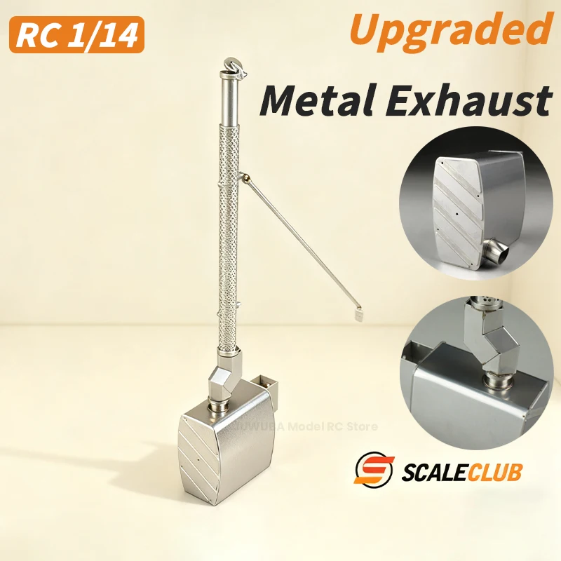 Scaleclub Parti di scarico in metallo aggiornate per 1/14 Tamiya Lesu RC Trattore Autocarro con cassone ribaltabile Man TGX Auto Modello fai da te 1/14 RC Accessori Giocattoli