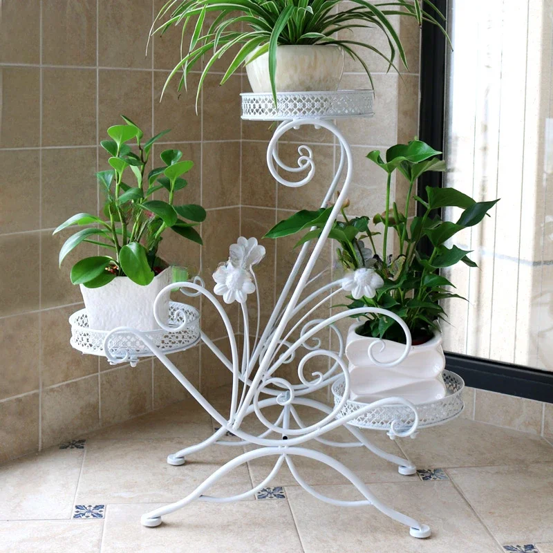 

Balcony Flower Rack Iron Plant Stand Corner Indoor Flower Pot Creative Multi-layer Flower Holder Display Household Decoration