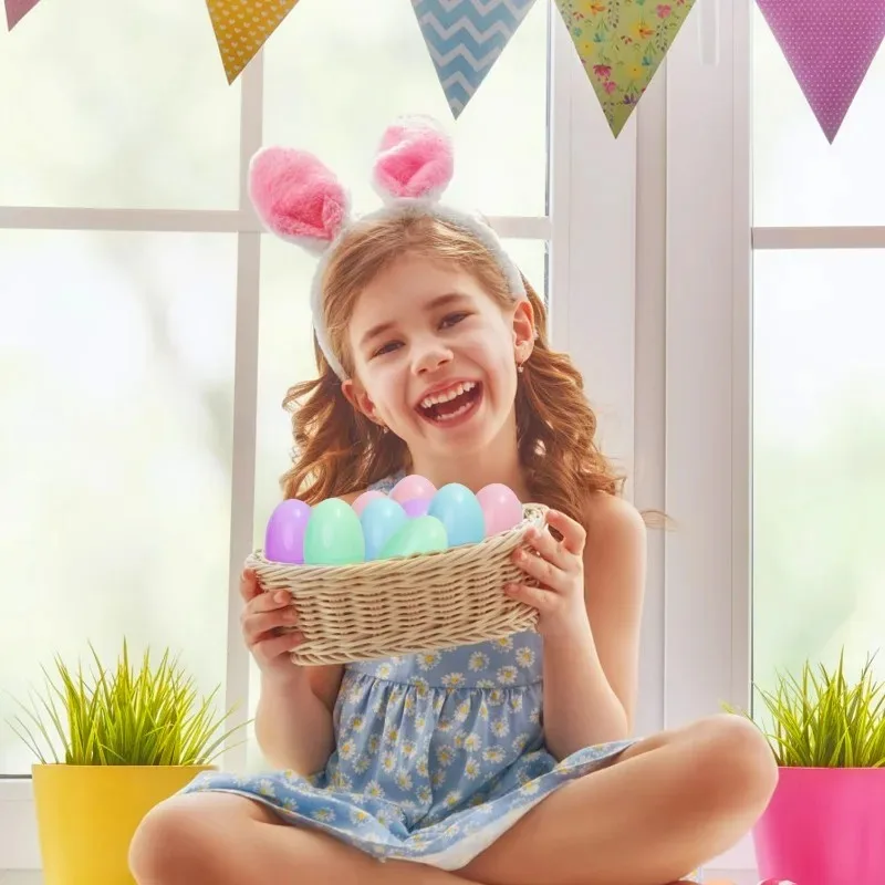 30/10Pcs Befüllbare Ostern Eier Öffnung Leere Kunststoff Ei Spielzeug Bunte Süßigkeiten Verpackung Boxen Ostern Party Wohnkultur kinder Geschenke