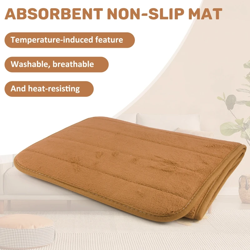 120x40cm Absorbent Nonslip Memory Foam Kitchen Bedroom Door Floor Mat Rug Carpet Khaki-A51M