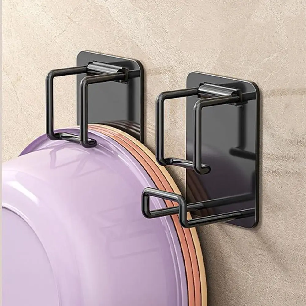 Estante versátil para lavabo de acero inoxidable, soporte para lavabo negro sin taladro, gancho de almacenamiento ajustable para ahorro de espacio para el hogar