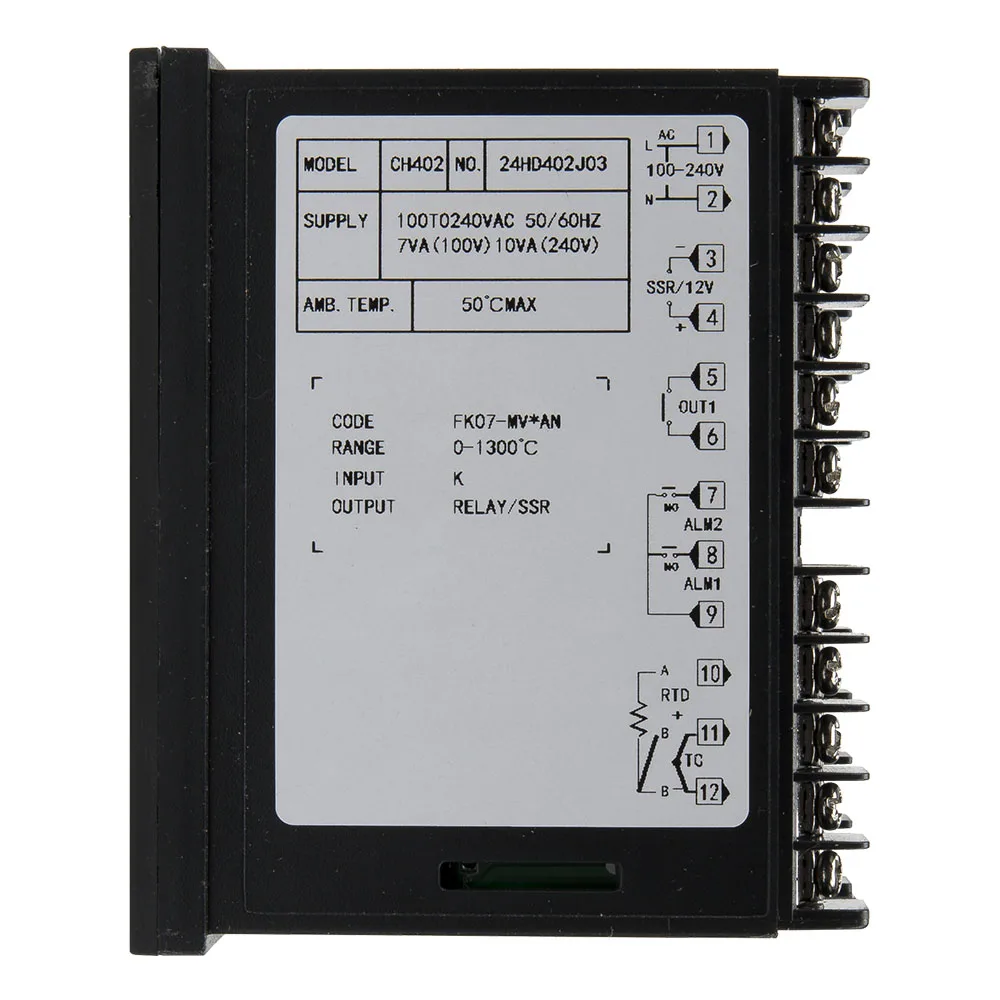 مرحل قصير CH402 + وحدة تحكم في درجة الحرارة الرقمية PID مخرج SSR (لا تشمل SSR)
