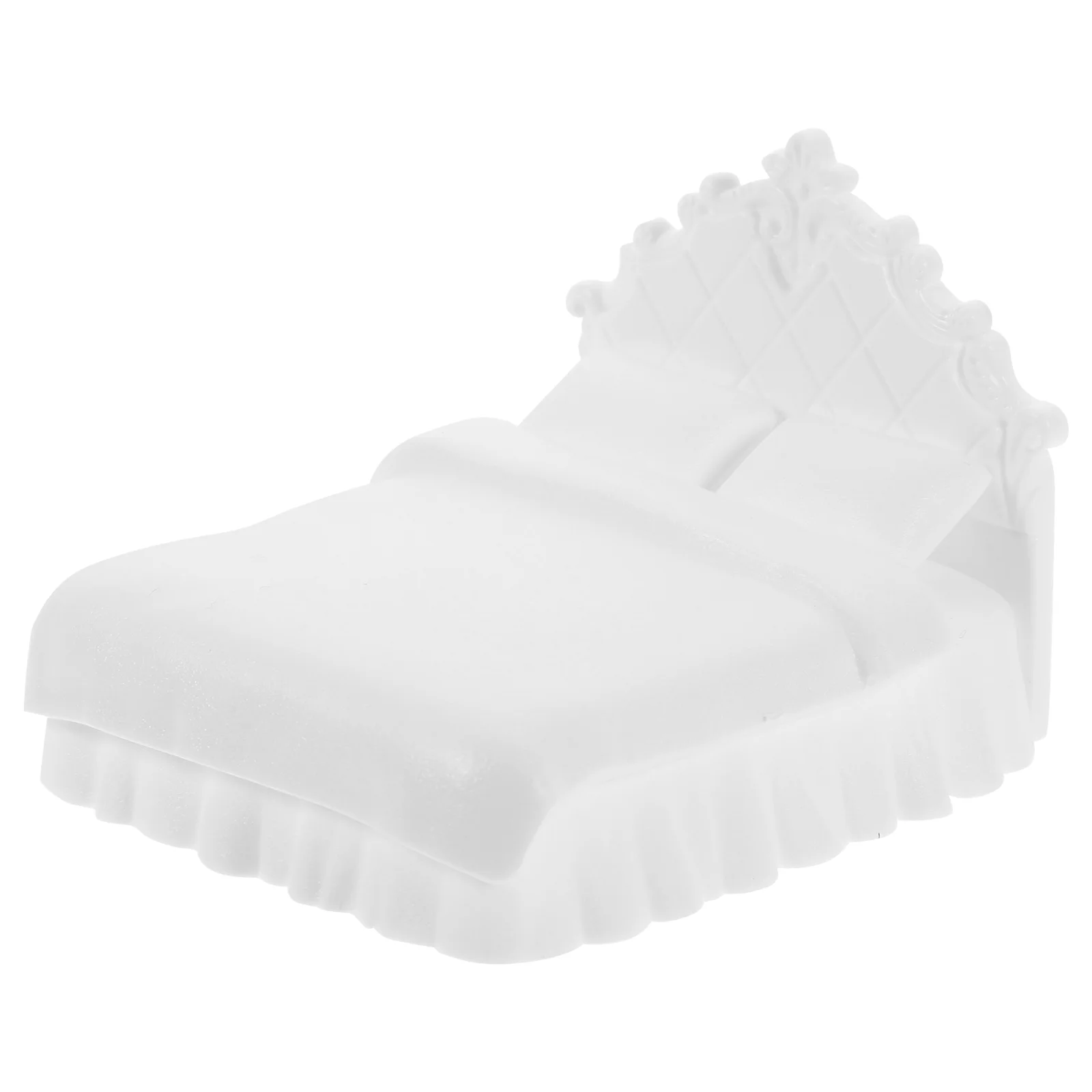 Twin Floor Bed Miniature Furniture Ornament Double House Model Models Decor