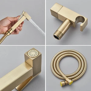 Einer kaltes Wasserhahn, tragbares Duschset, Shattaf Badezimmersprühgerät, hygienischer schwarzer Wasserhahn Haupthygien -Metall -Ducha - №3