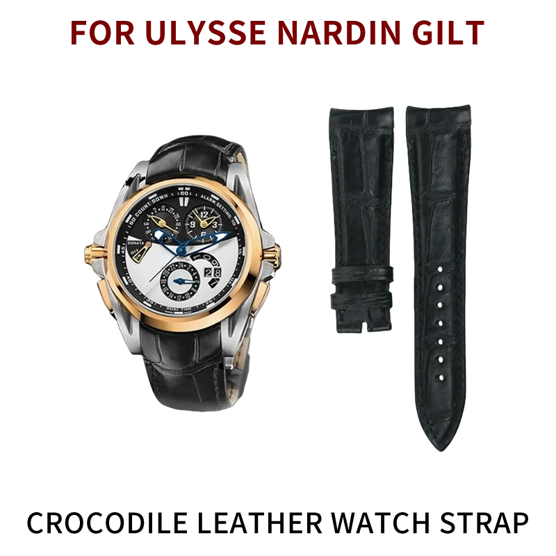 Для позолоченной серии ULYSSE NARDIN. Ремешок для часов из крокодиловой кожи