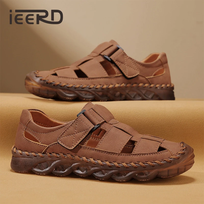 

Летняя повседневная обувь из спилка для мужчин, крутые полые кроссовки, мужские лоферы ручной работы, большие размеры 38-48